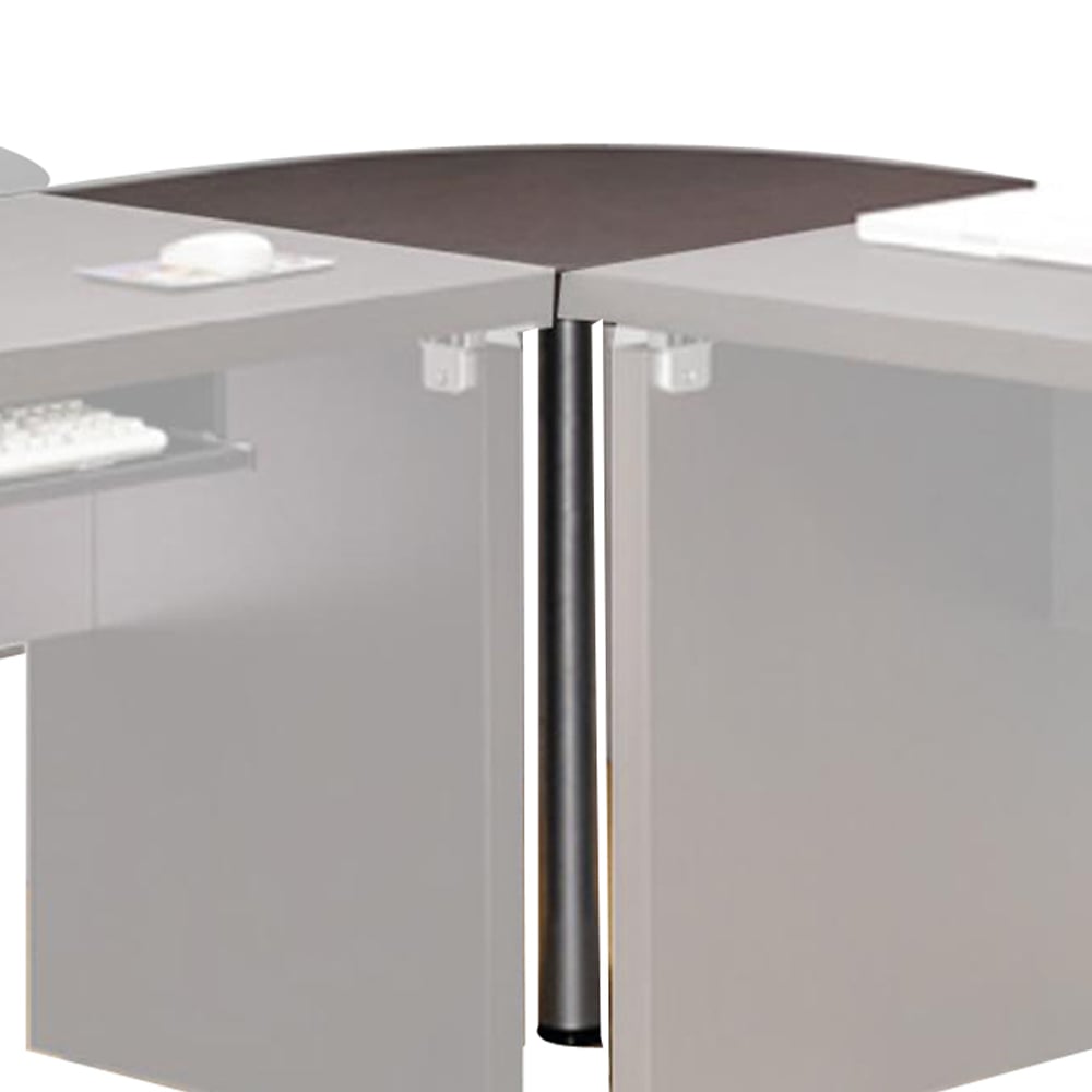 Reuleaux Wood And Metal Corner Table With Grain Details, Espresso Brown- Saltoro Sherpi