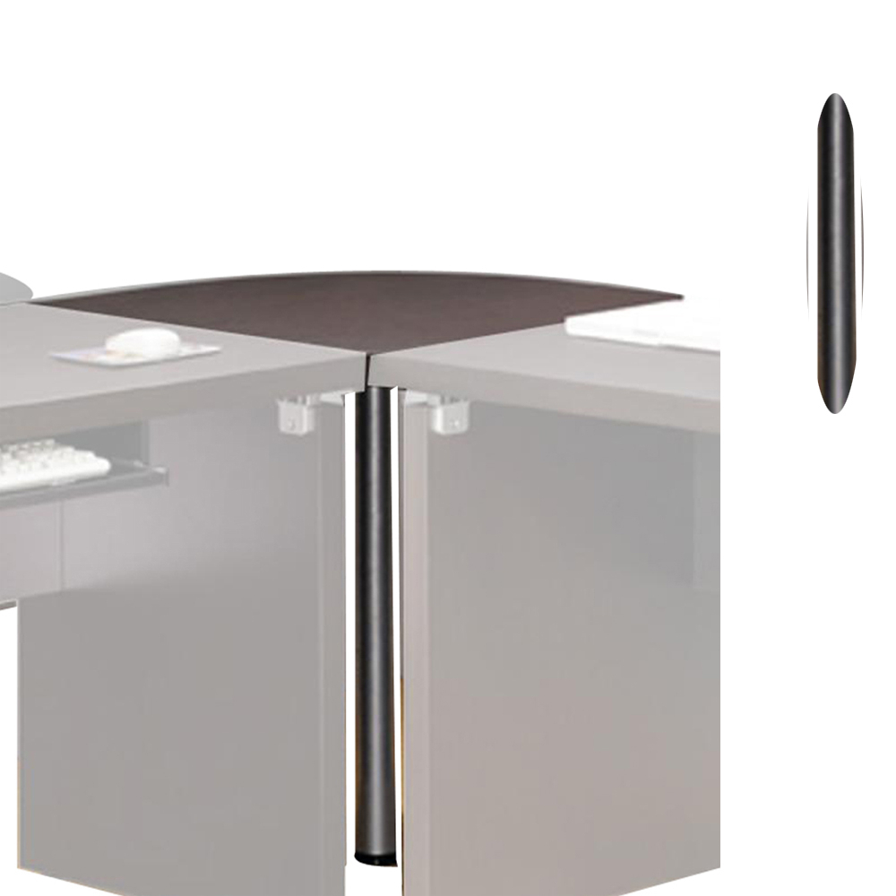 Reuleaux Wood And Metal Corner Table With Grain Details, Espresso Brown- Saltoro Sherpi