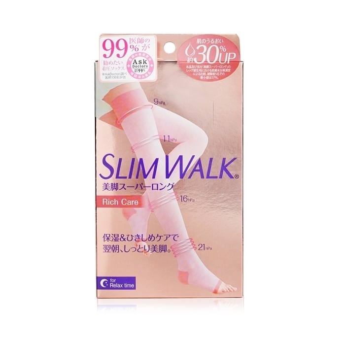 SlimWalk Compression Open-Toe Socks For Relax Moisturizing - # Pink (Size: S-M) 1pair