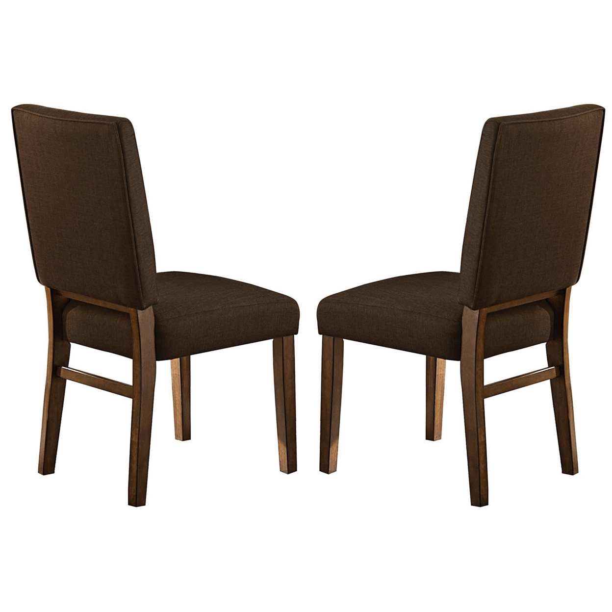 Wood & Fabric Dining Side Chair With Comfortable Padding, Set Of 2- Saltoro Sherpi