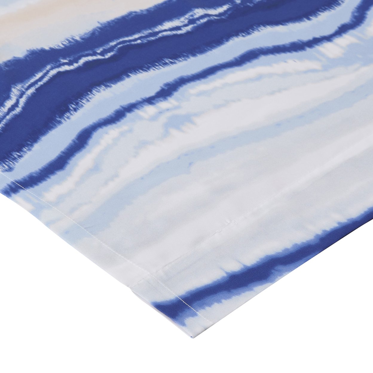 Oda 84 Inch Window Curtains, Microfiber Polyester, Blue Ocean Wave Print