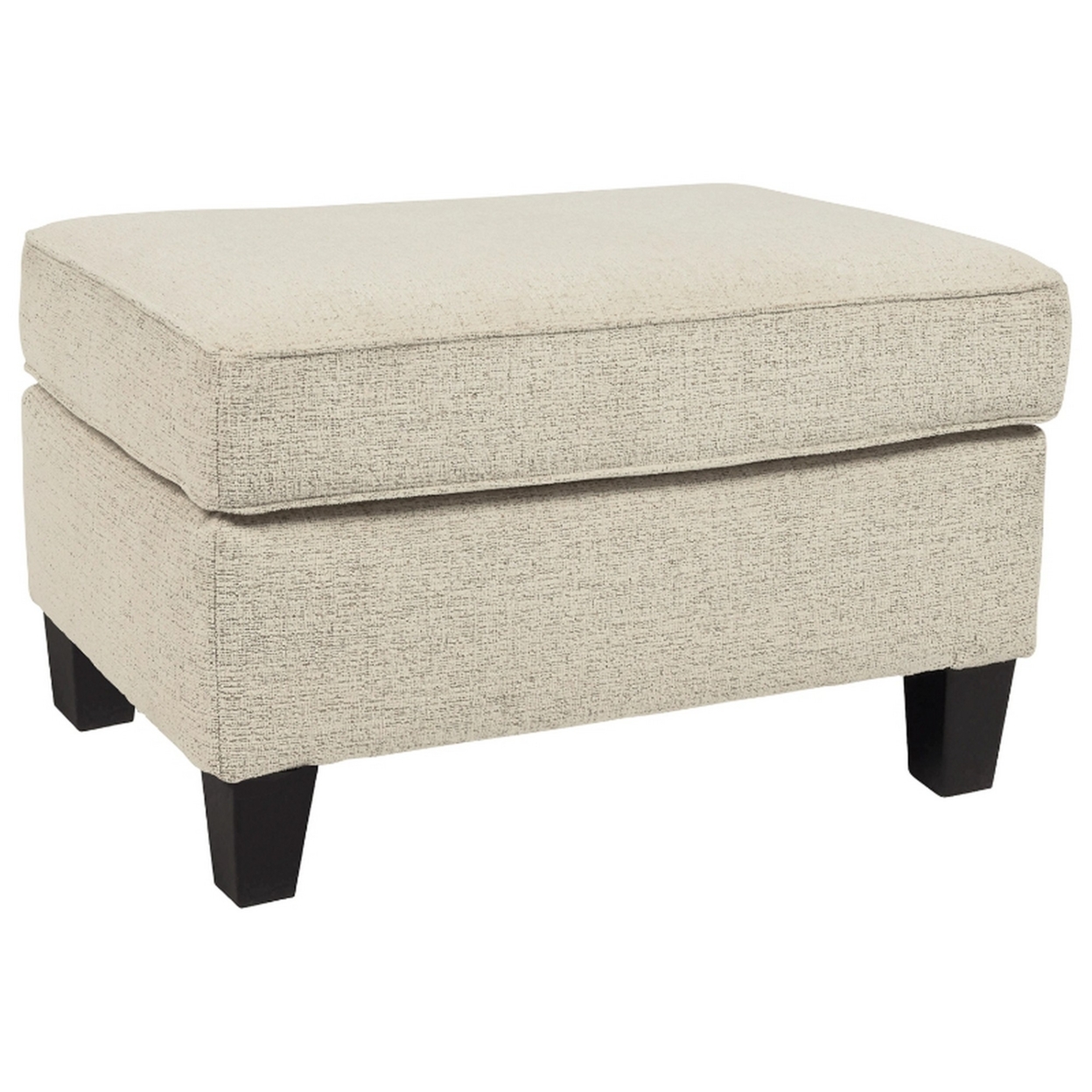 Ottoman With Fabric Upholstery And Tapered Legs, Beige- Saltoro Sherpi