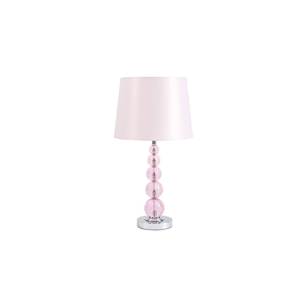 Hardback Shade Table Lamp With Crystal Accents, Pink- Saltoro Sherpi