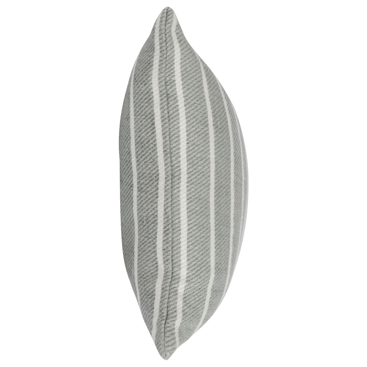 14 X 26 Accent Lumbar Pillow, Down, Striped Pattern, Gray, White Fabric- Saltoro Sherpi