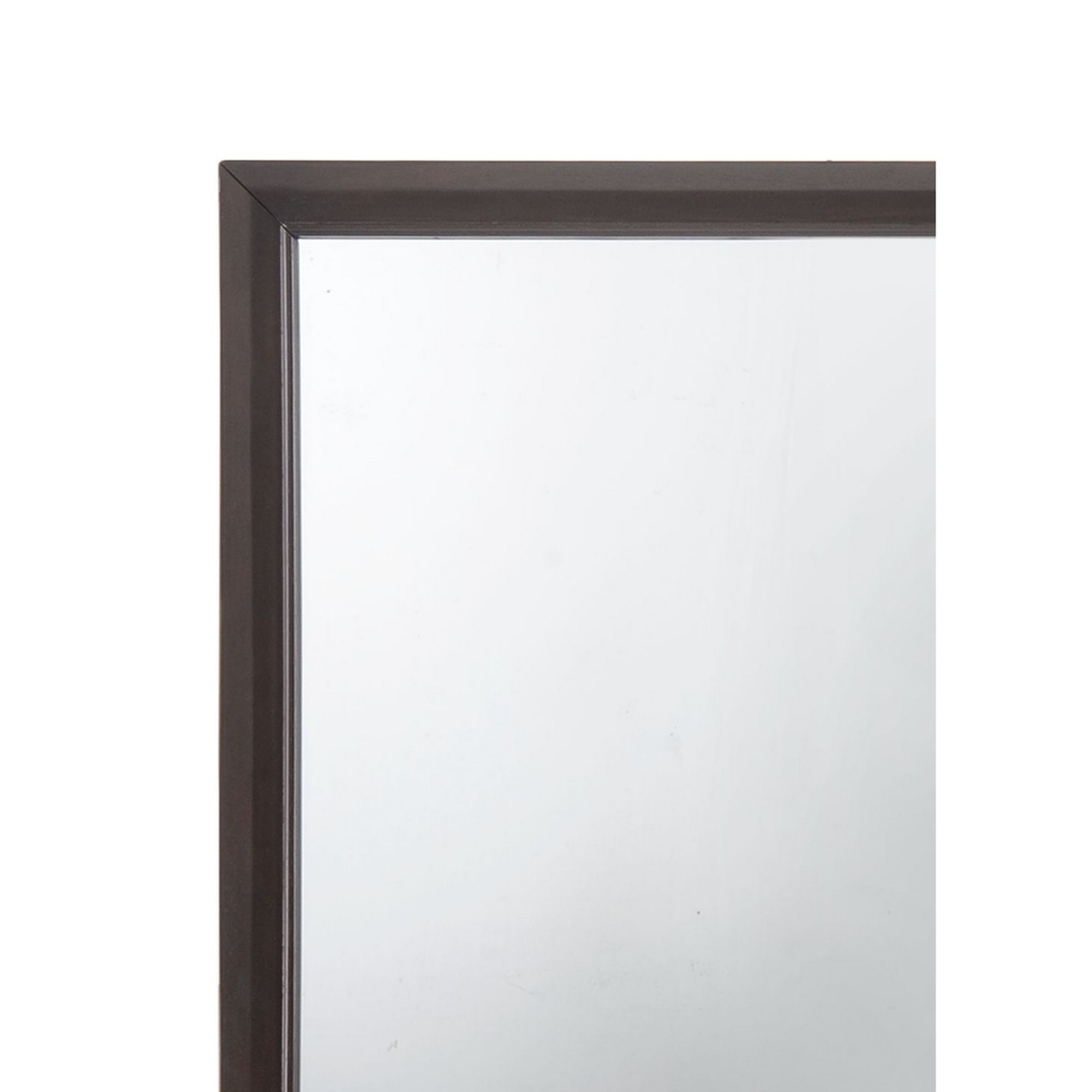 Wooden Frame Mirror, Espresso Brown- Saltoro Sherpi