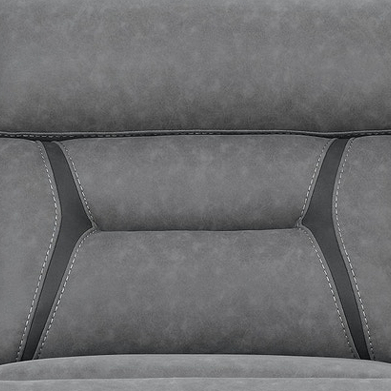 Leatherette Armless Chair With Stitched Details And Tufted Back, Gray- Saltoro Sherpi