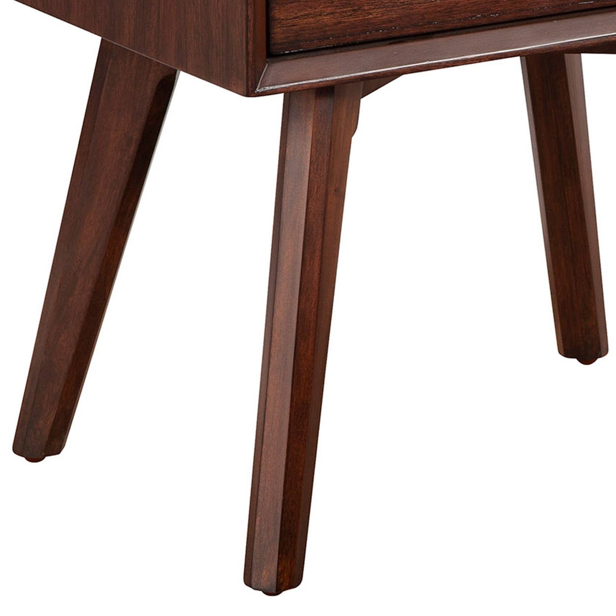 25 Inch 2 Drawer Wooden Nightstand With Bar Pulls, Brown- Saltoro Sherpi