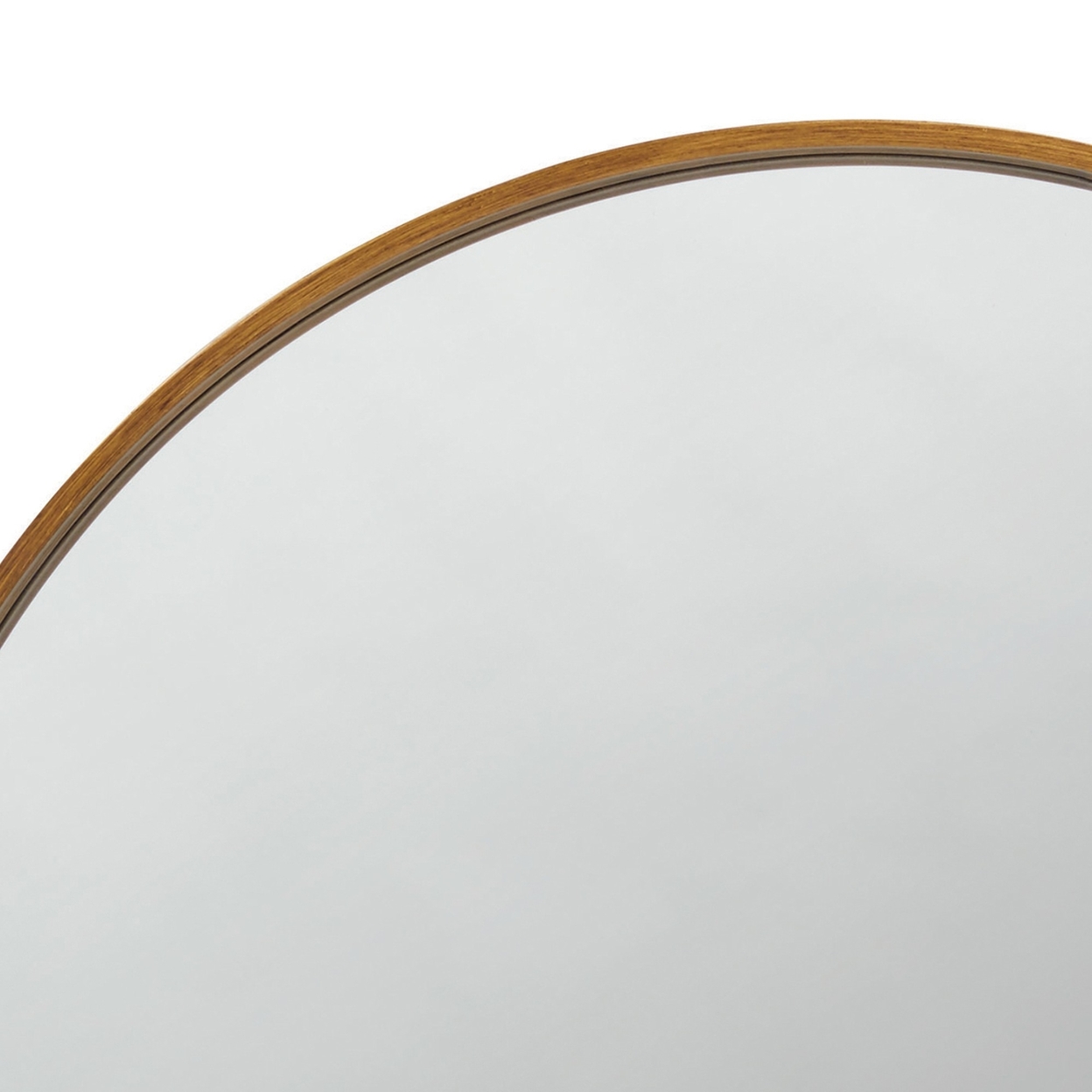 Mirror With Round Metal Frame And Ring Holder, Brass- Saltoro Sherpi