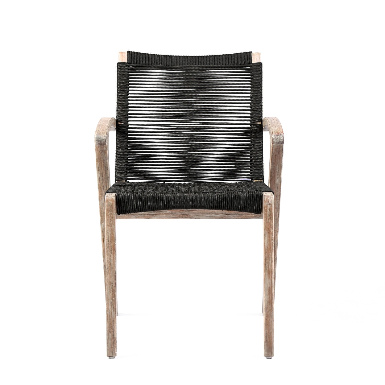 Ivan 22 Inch Dining Chair, Set Of 2, Light Brown Eucalyptus Wood, Charcoal- Saltoro Sherpi