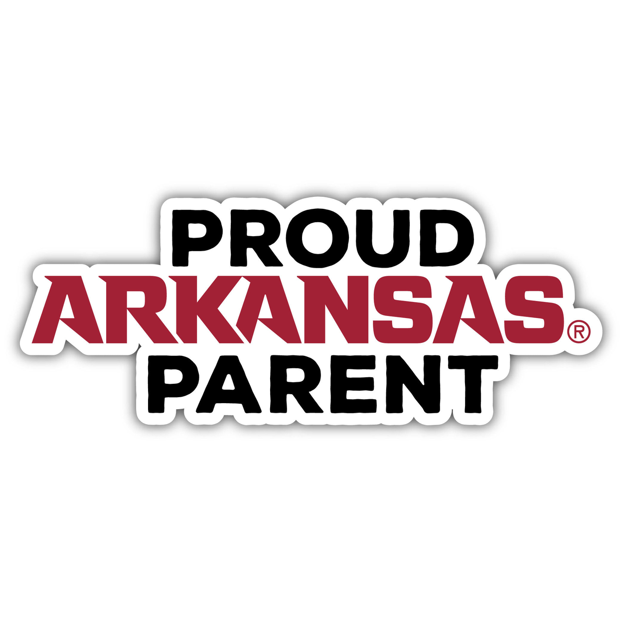 Arkansas Razorbacks Proud Parent 4 Sticker - (4 Pack)