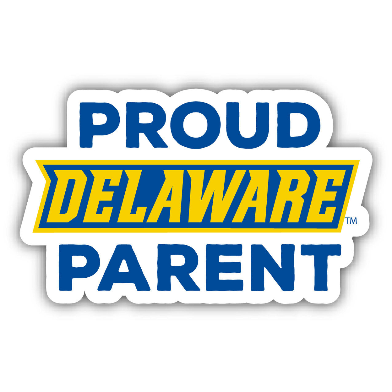 Delaware Blue Hens Proud Parent 4 Sticker - (4 Pack)