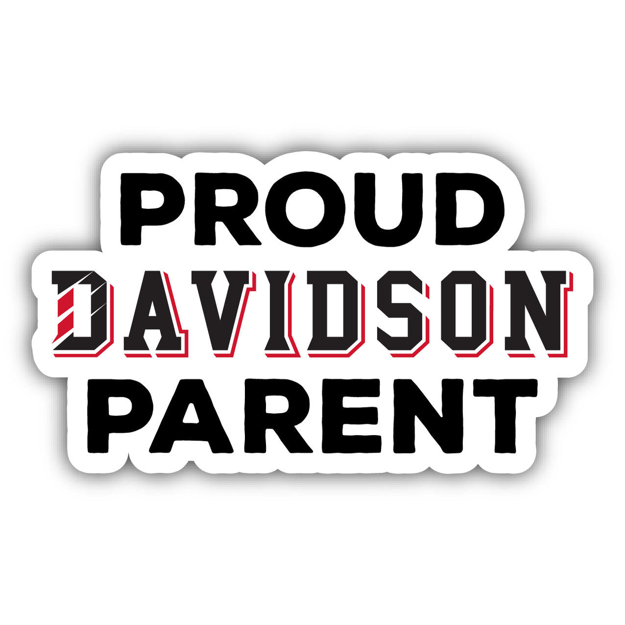 Davidson College Proud Parent 4 Sticker - (4 Pack)