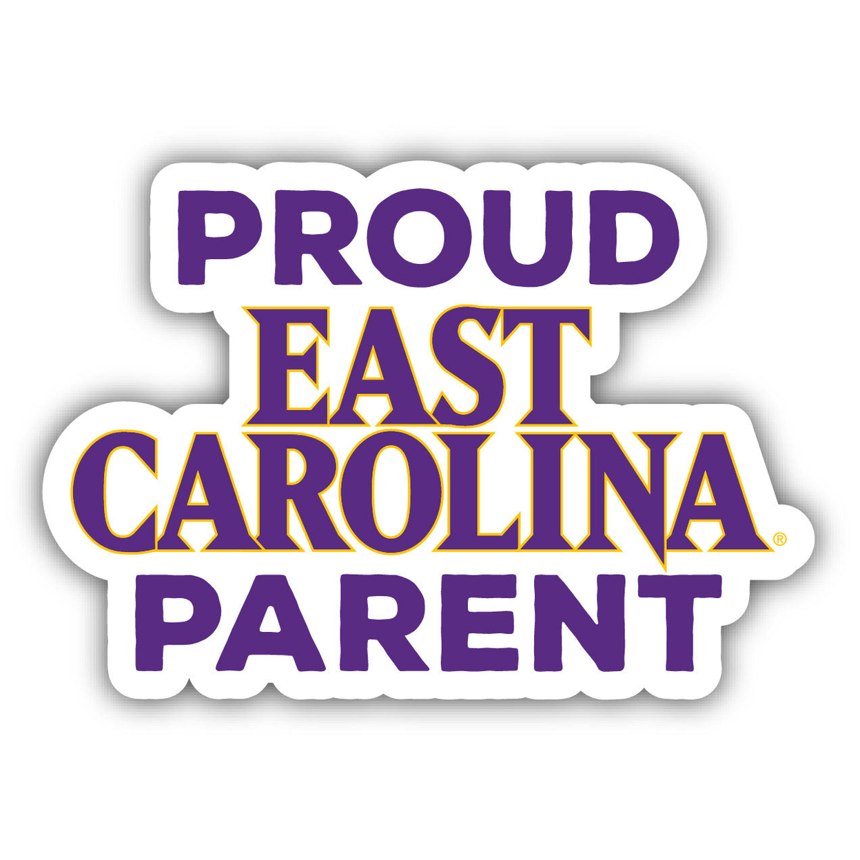 East Carolina Pirates Proud Parent 4 Sticker - (4 Pack)