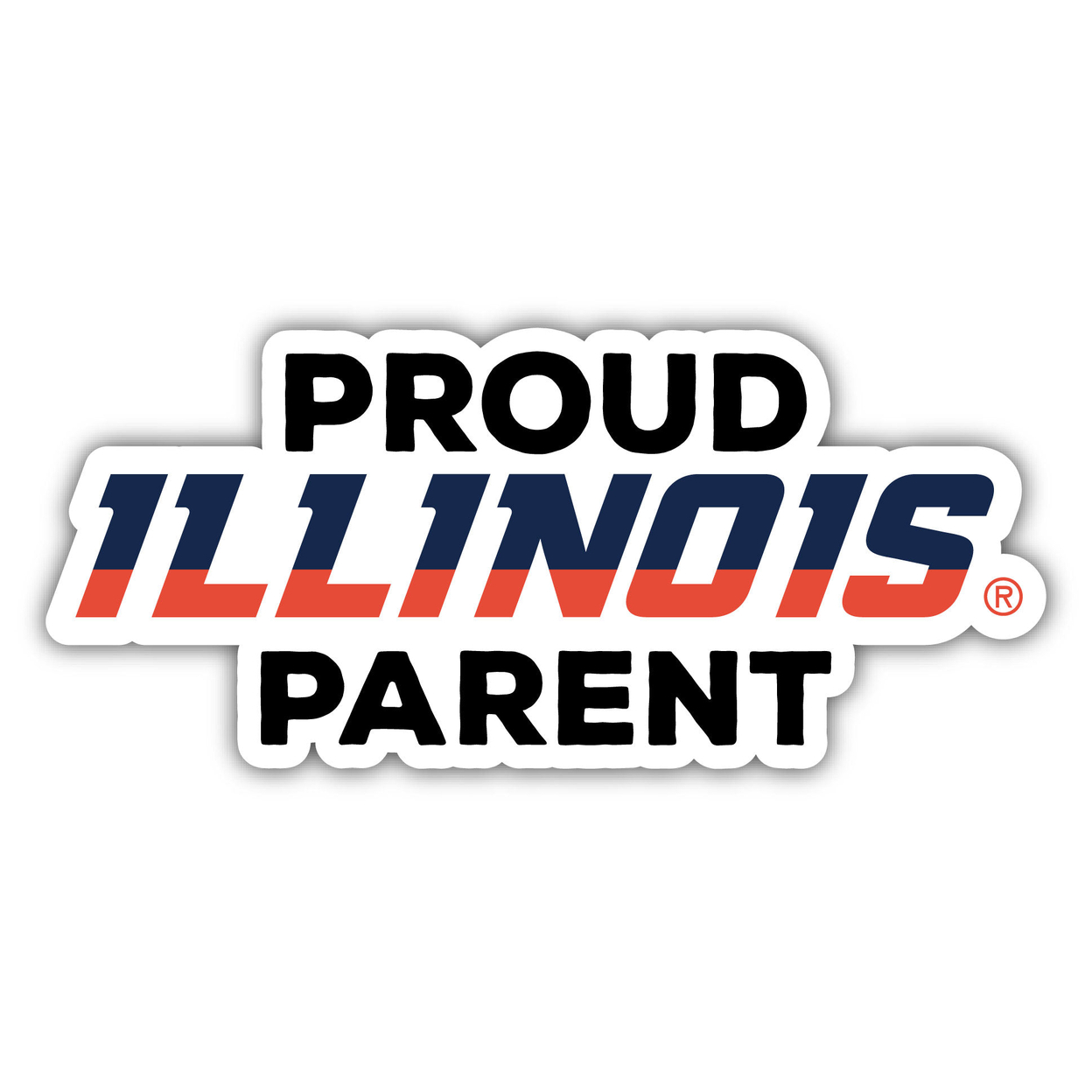 Illinois Fighting Illini Proud Parent 4 Sticker - (4 Pack)