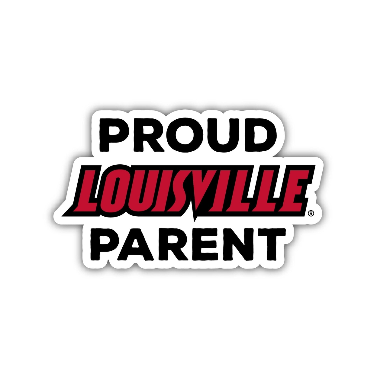 Louisville Cardinals Proud Parent 4 Sticker - (4 Pack)