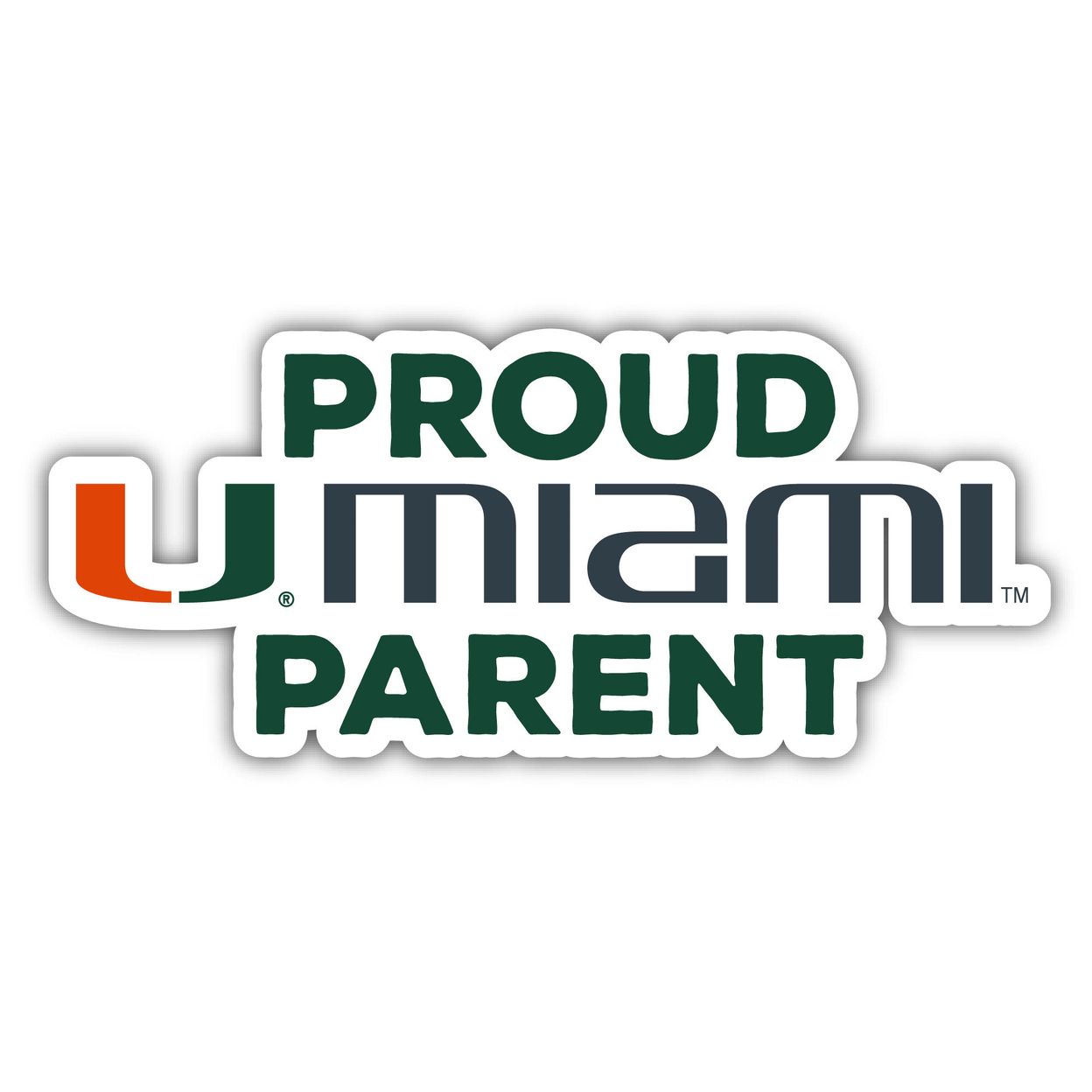 Miami Hurricanes Proud Parent 4 Sticker - (4 Pack)