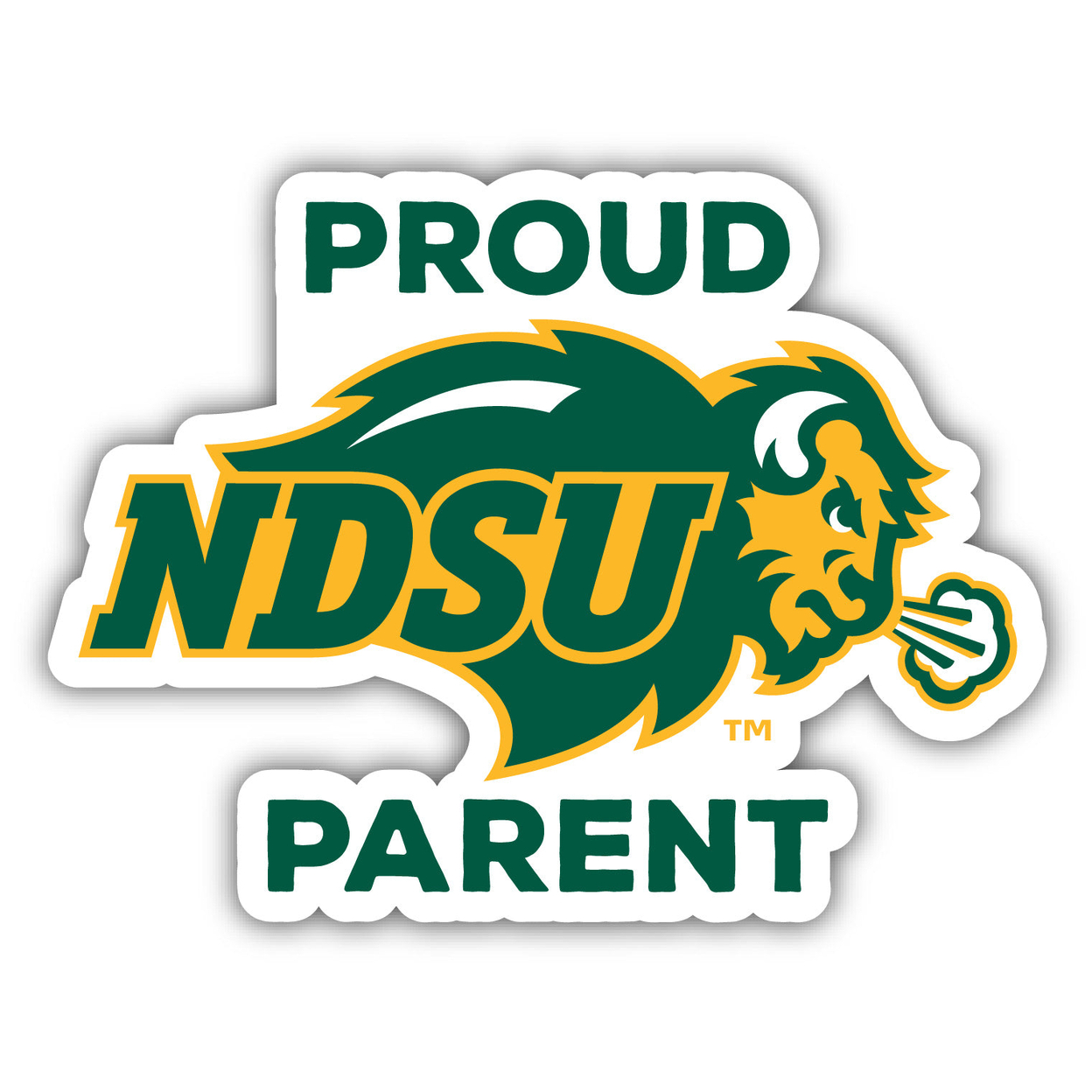 North Dakota State Bison Proud Parent 4 Sticker - (4 Pack)