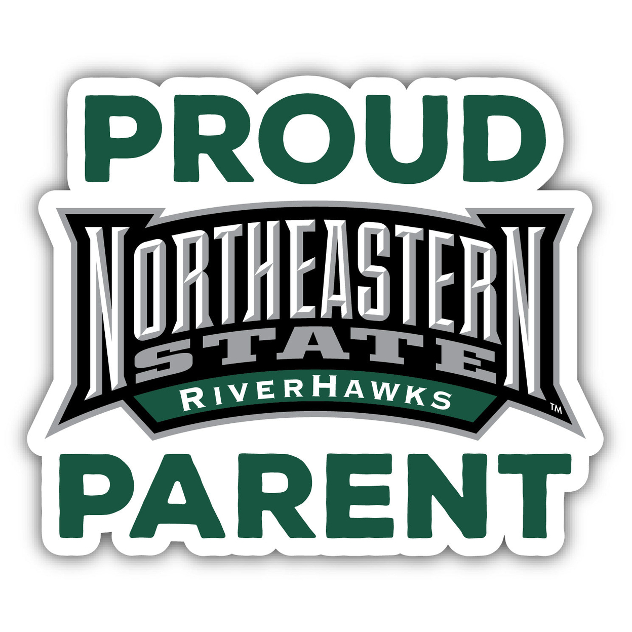 Northeastern State University Proud Parent 4 Sticker - (4 Pack)