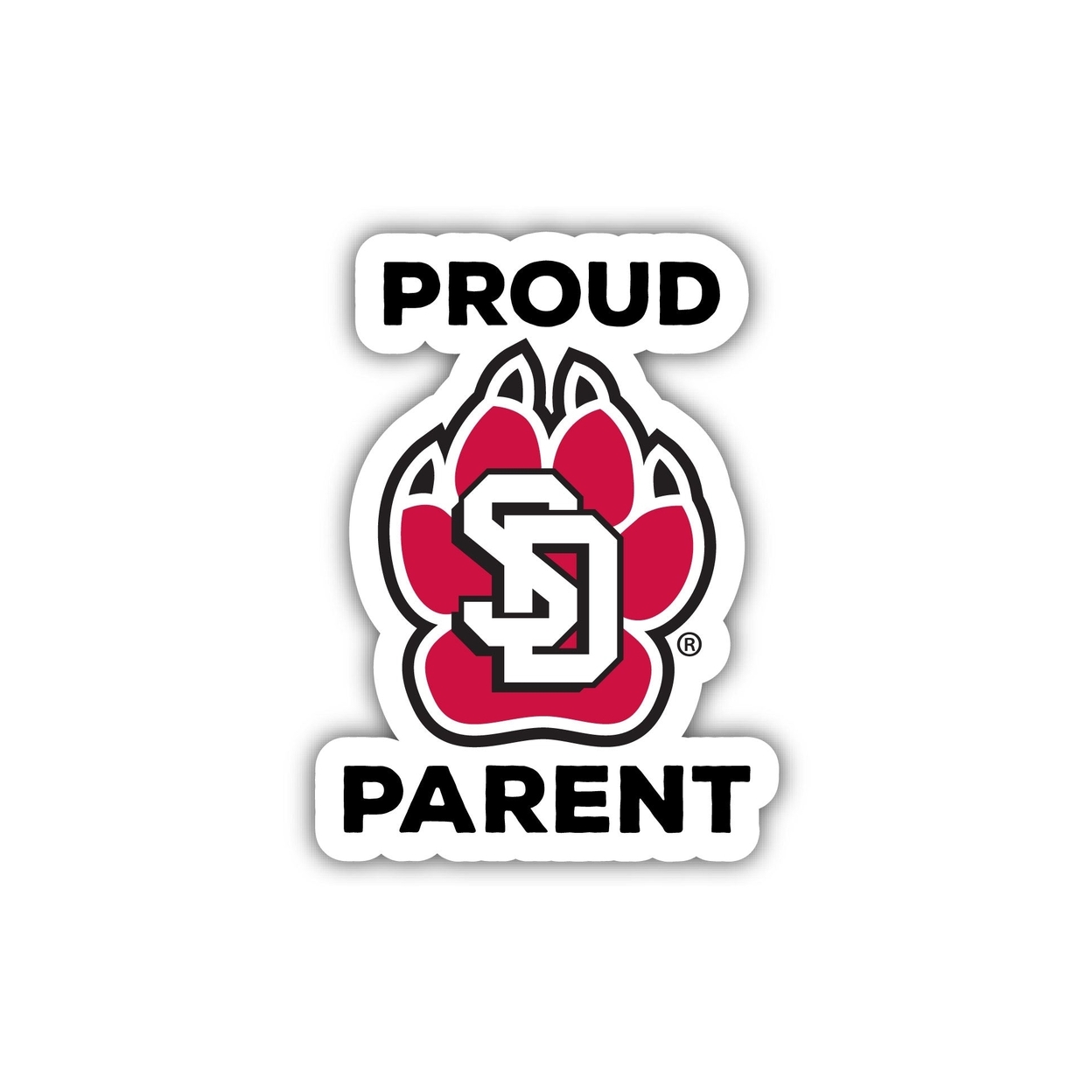 South Dakota Coyotes Proud Parent 4 Sticker - (4 Pack)