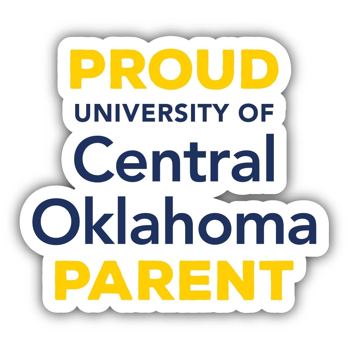 University Of Central Oklahoma Bronchos Proud Parent 4 Sticker - (4 Pack)