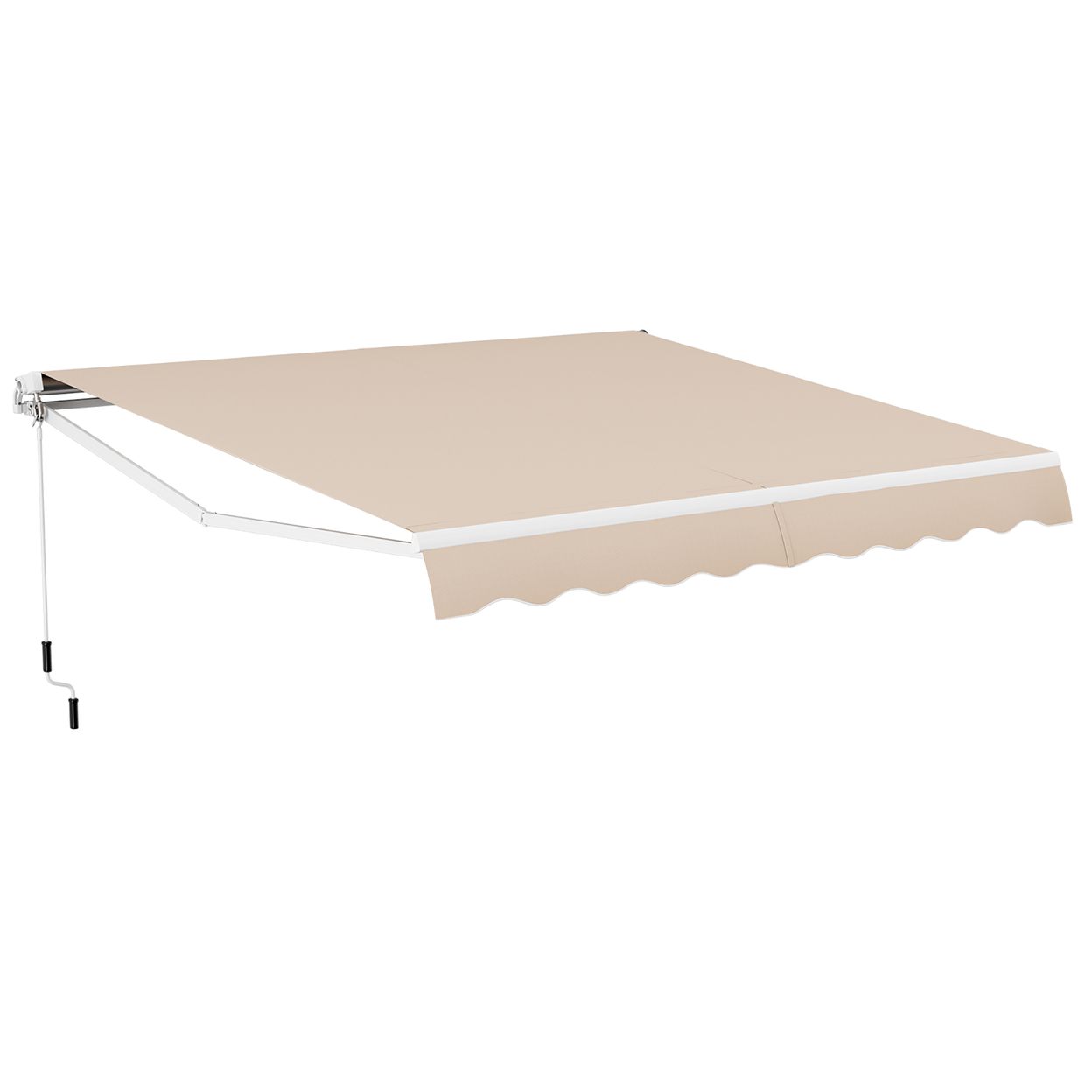 Retractable Patio Awning Aluminum Deck Sunshade Shelter Outdoor Beige - 10' X 8.2'
