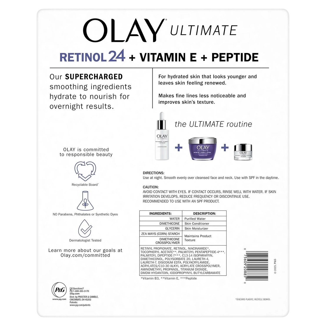 Olay Ultimate Retinol 24 + Vitamin E + Peptide Night Moisturizer (1.7 Oz, 2 Pk)