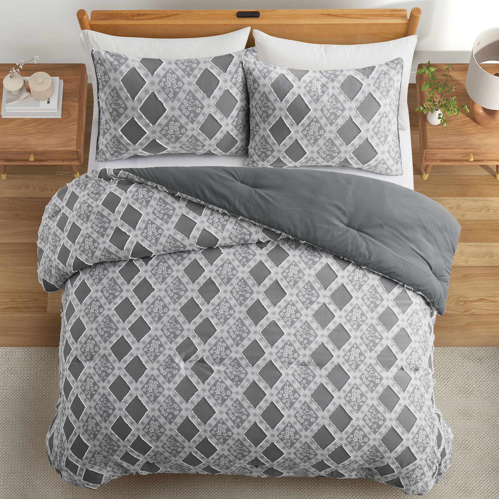 Ultra Soft Down Alternative Comforter Set With Matching Pillowcase- All-Season Warmth - King
