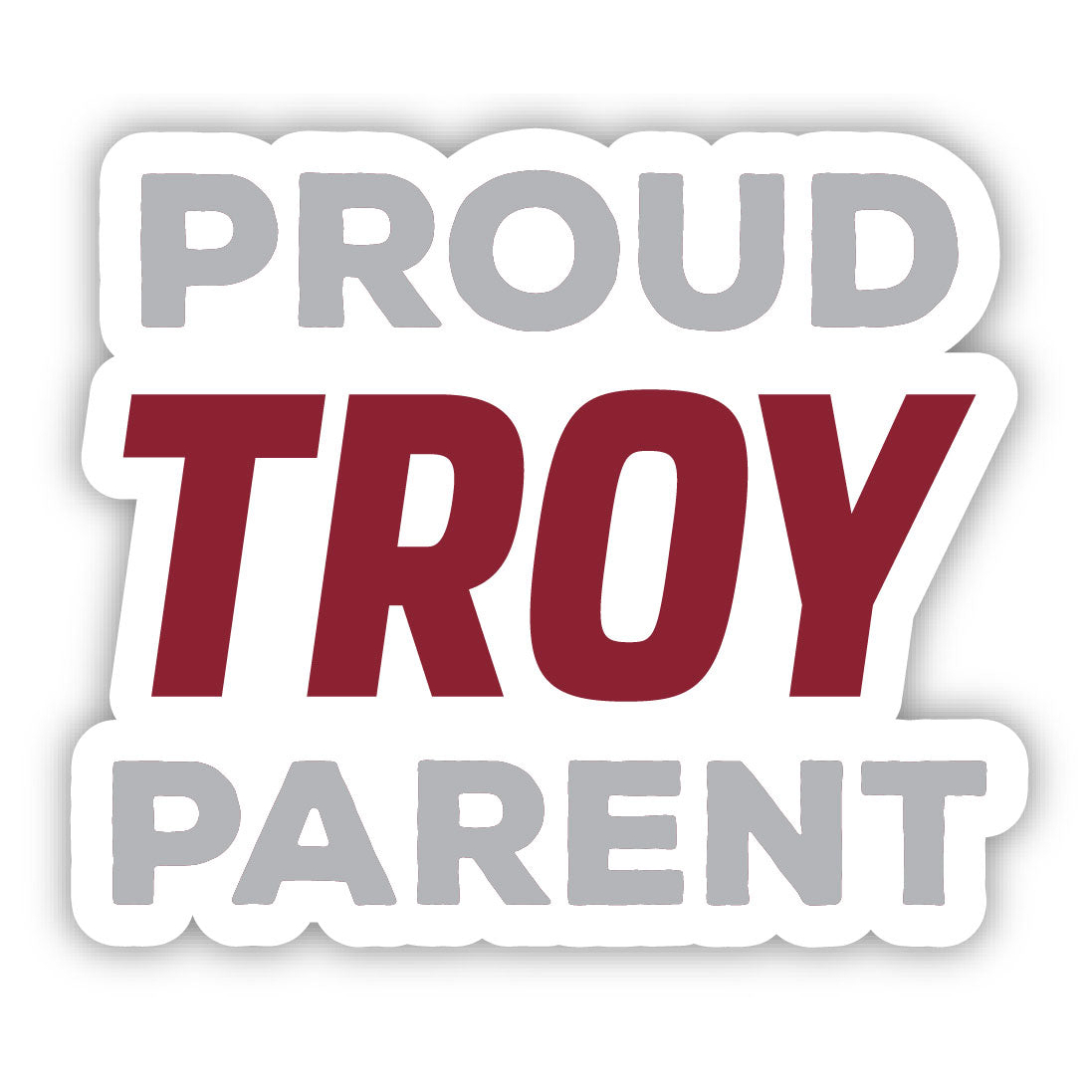 Troy University Proud Parent 4 Sticker - (4 Pack)
