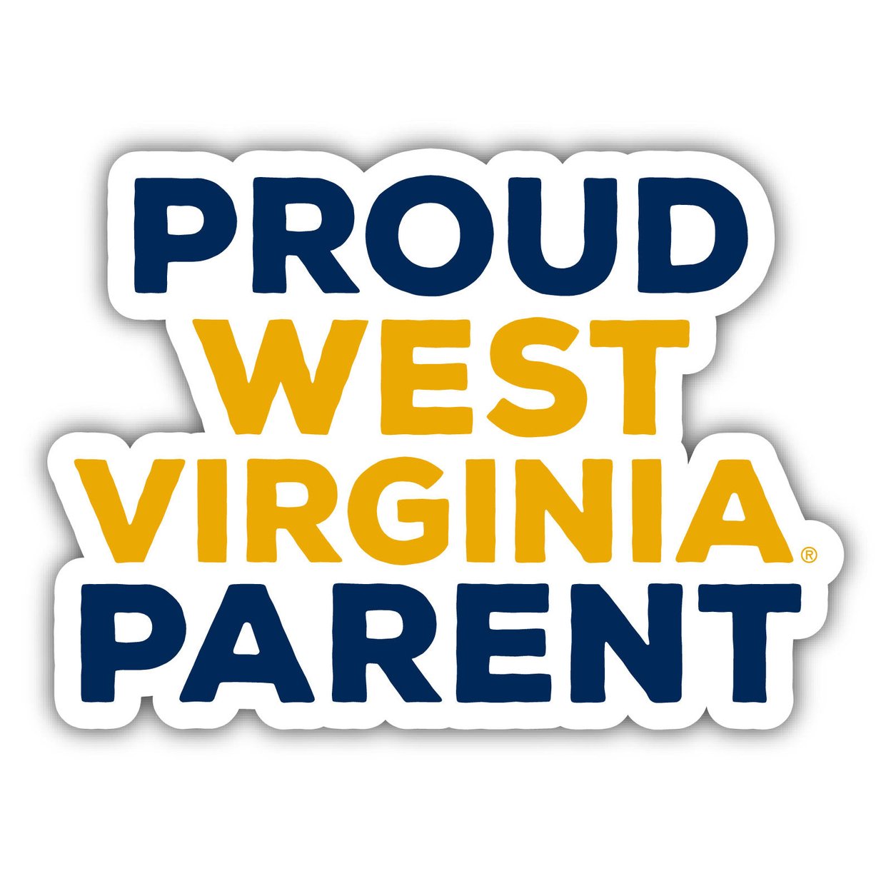 West Virginia Mountaineers Proud Parent 4 Sticker - (4 Pack)
