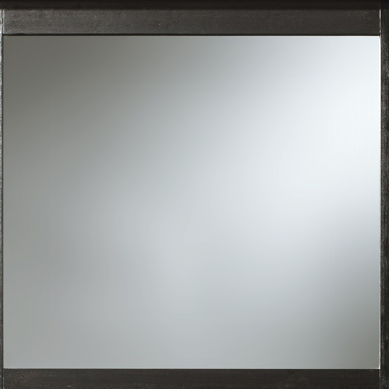 Carl 42 Inch Wood Wall Dresser Mirror, Rectangular Molded Frame, Oak Black- Saltoro Sherpi