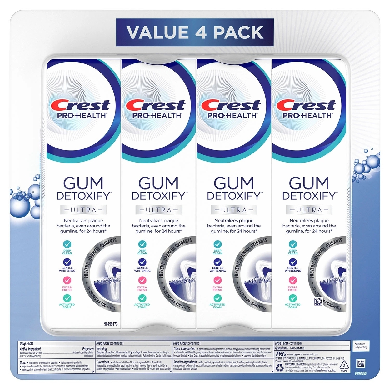 Crest Gum Detoxify Ultra Toothpaste, 4.7 Ounce (Pack Of 4)