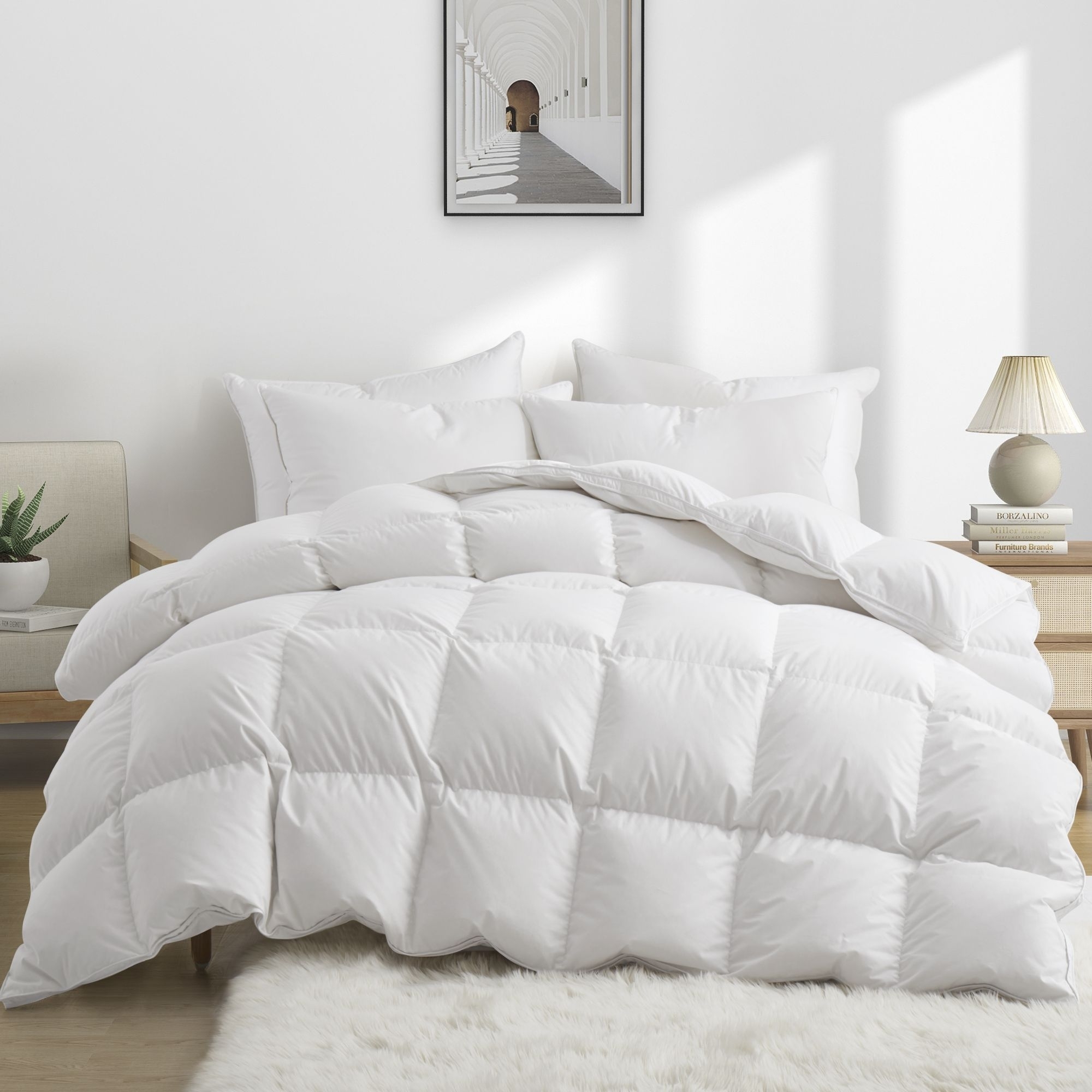 Made In Germany 800 Fill Power Luxurious European White Down Comforter-Heavy Weight Comforter& Medium Weight Comforter - Medium Weight, King