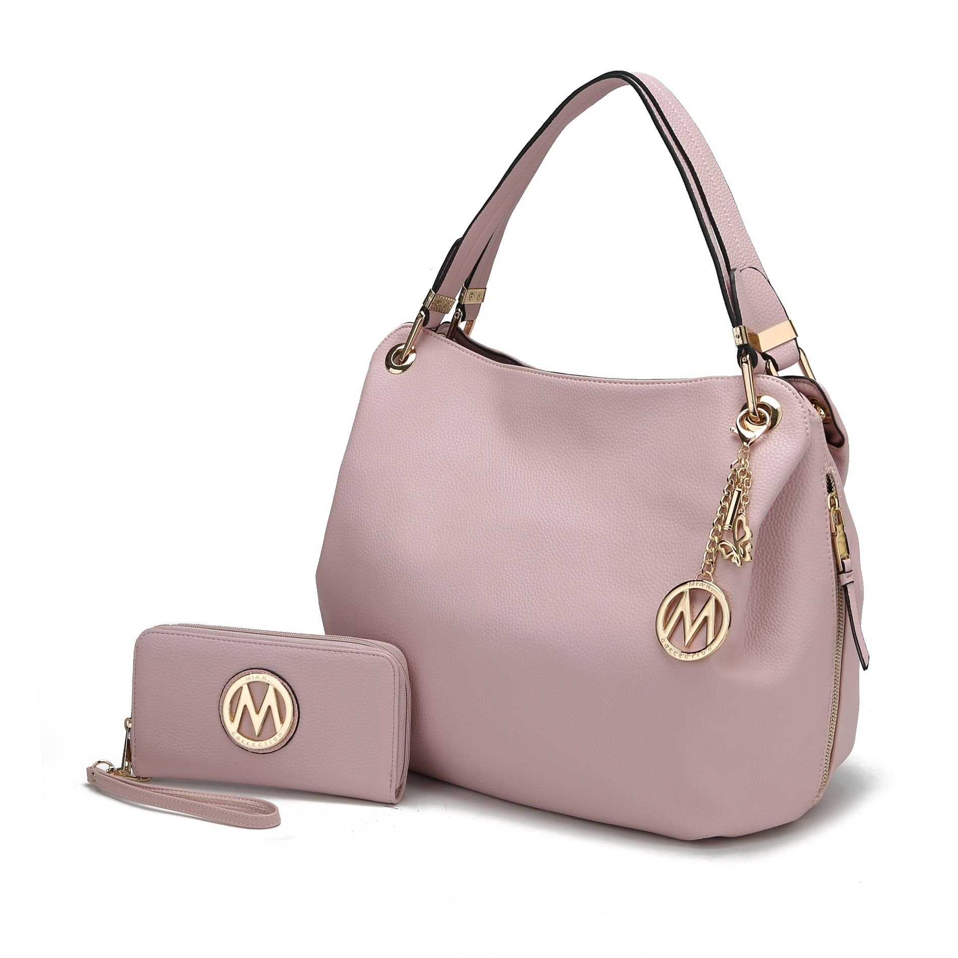 MKF Collection Fabienne Hobo Handbag With Wallet By Mia K. - Blush