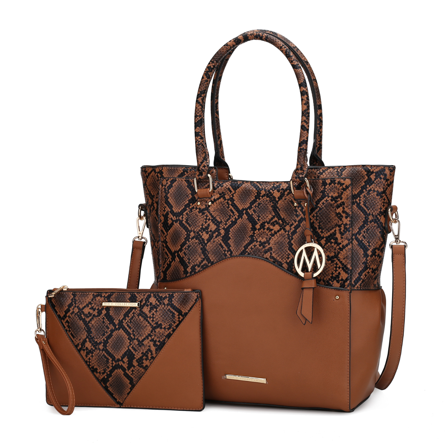 MKF Collection Iris Vegan Leather Tote Handbag By Mia K. - Cognac