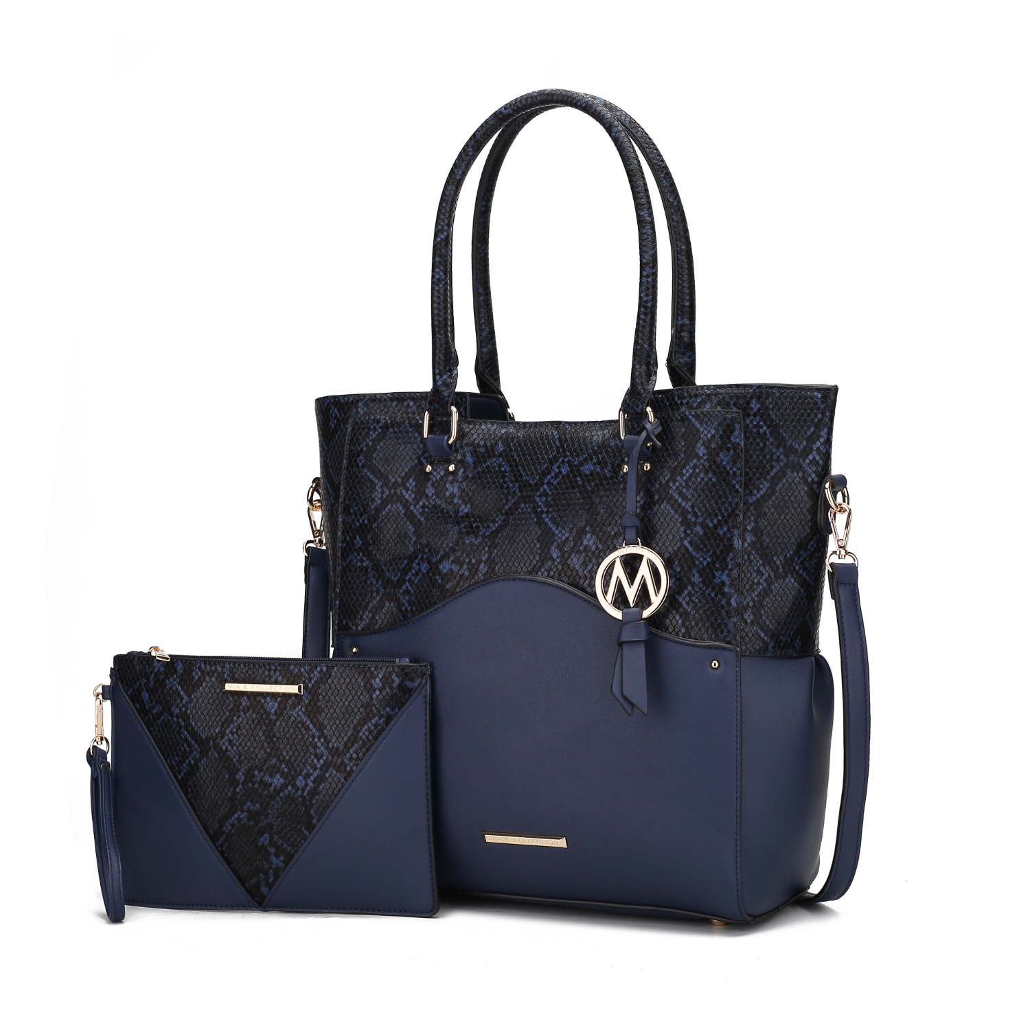MKF Collection Iris Vegan Leather Tote Handbag By Mia K. - Navy
