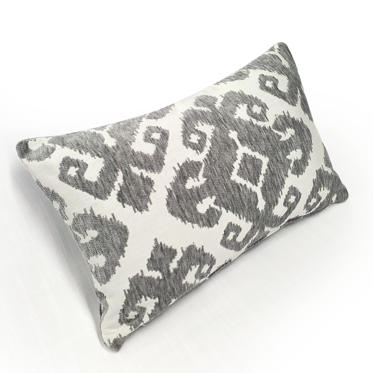 Insignia Gray Outdoor Throw Pillow 12x19, With Polyfill Insert