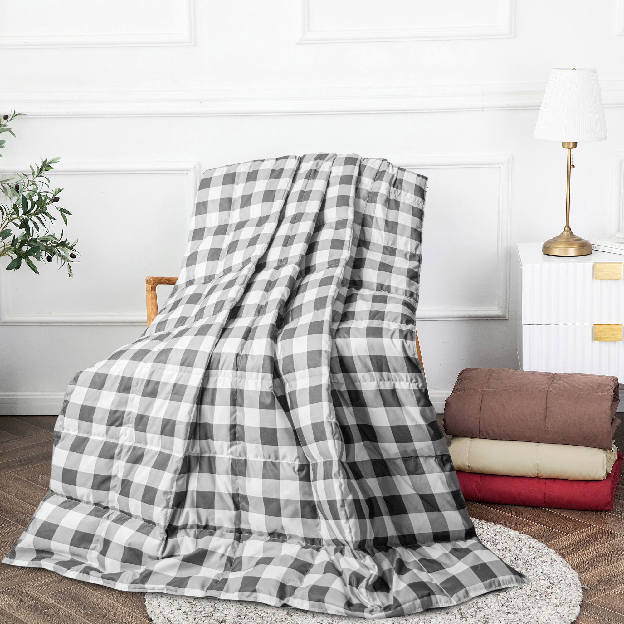 Premium Down Blanket , Ultra Soft Peach Skin Fabric, Lightweight Summer Blanket, 50x70
