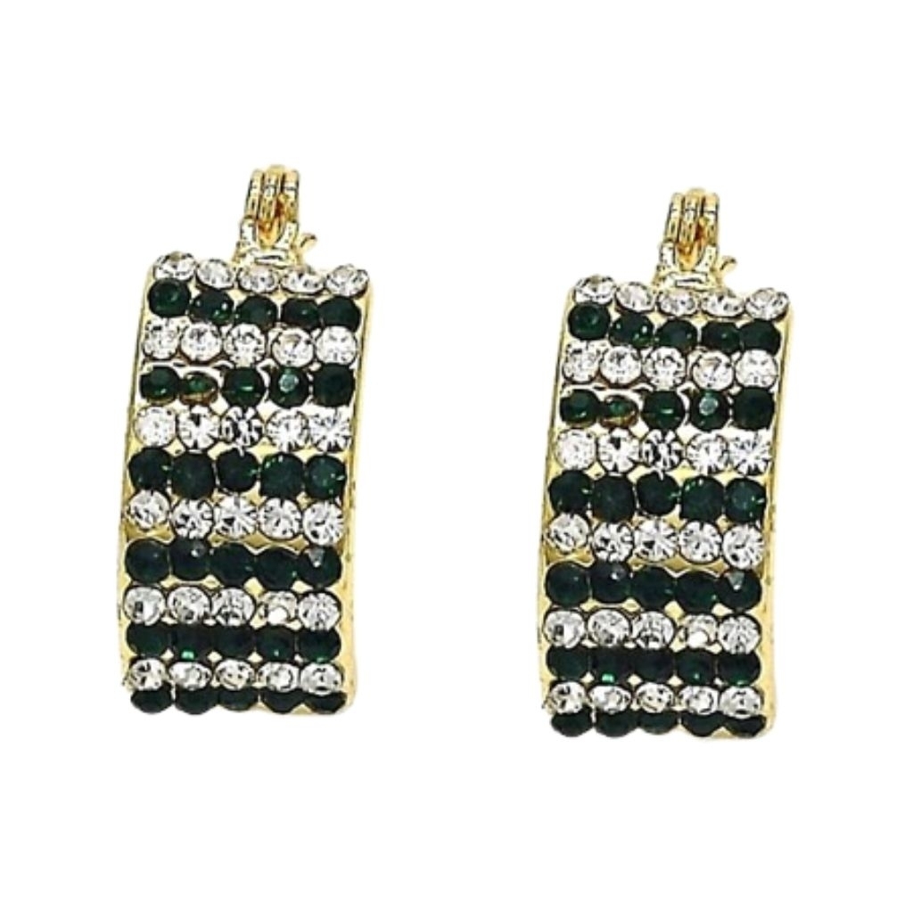 18K Gold-Filled Emerald Crystal PavÃ© High-Polish Earrings