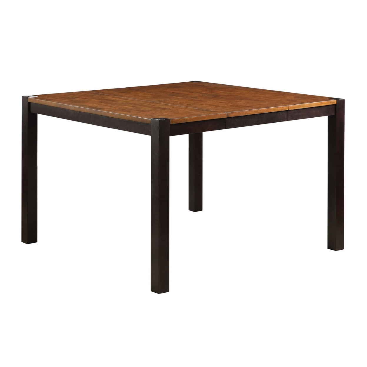 Reid 36-54 Inch Extendable Counter Height Table, Brown Top, Espresso Frame- Saltoro Sherpi