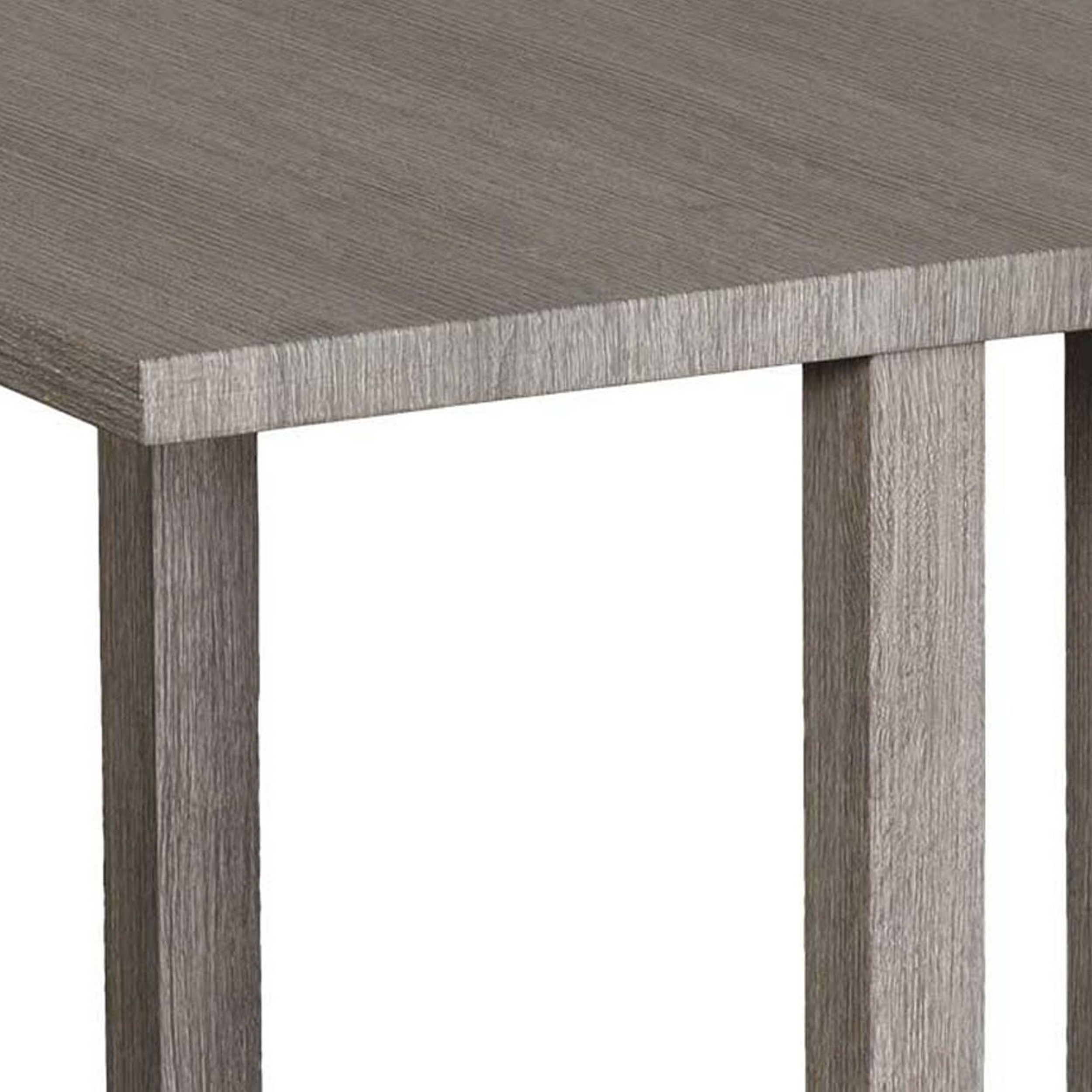 24 Inch Side End Table, Square Top, Sturdy Crossed Base, Light Gray Wood- Saltoro Sherpi
