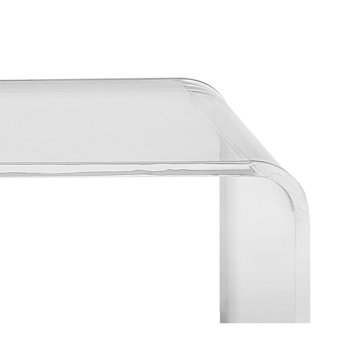 Axa 48 Inch Modern Coffee Table, U Shaped Clear Acrylic Frame, Steel Feet- Saltoro Sherpi