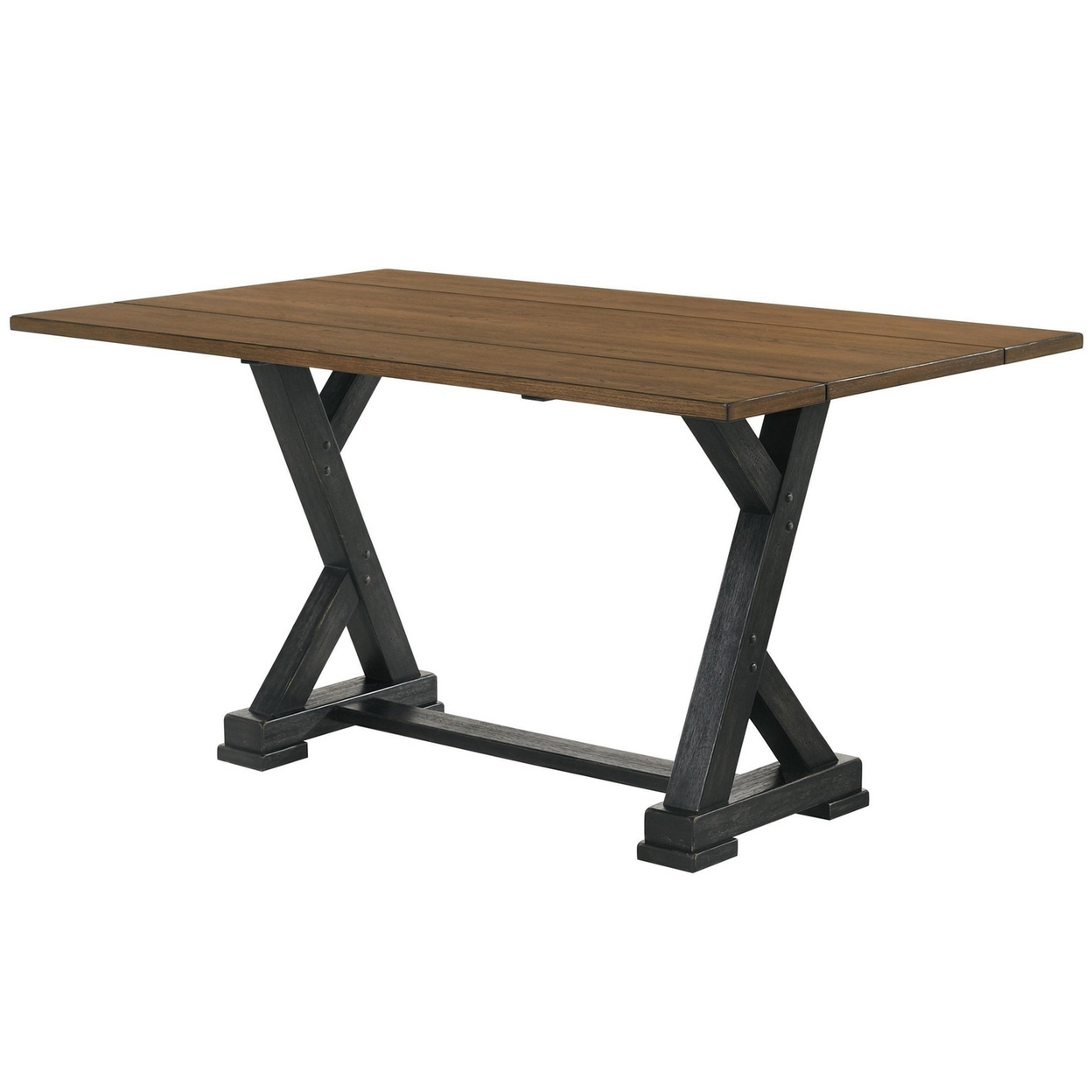Baez 18-36 Inch Extendable Dining Table, Plank Top, Y Shaped Base, Brown - Saltoro Sherpi