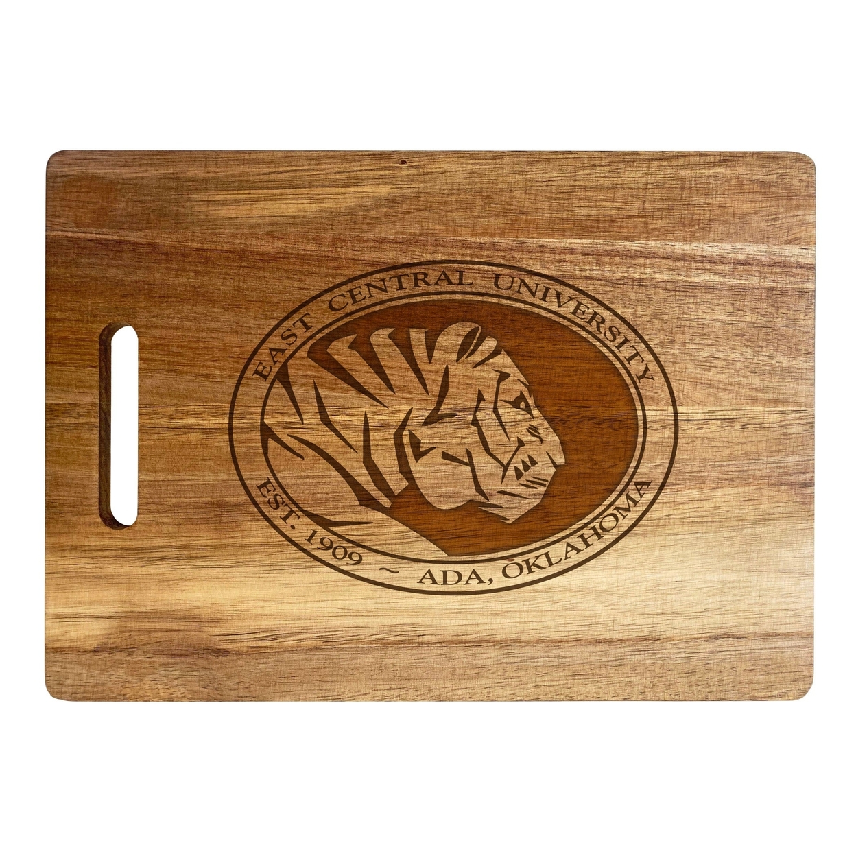 East Central University Tigers Engraved Wooden Cutting Board 10 X 14 Acacia Wood - Large Engraving