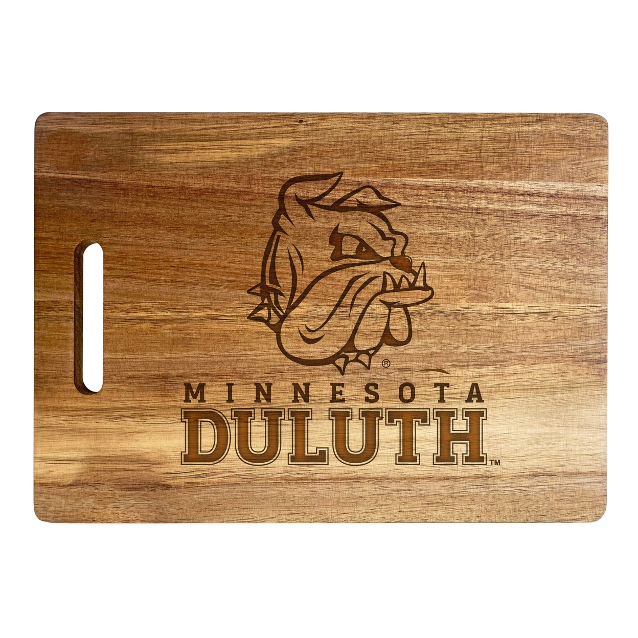 Minnesota Duluth Bulldogs Engraved Wooden Cutting Board 10 X 14 Acacia Wood - Large Engraving