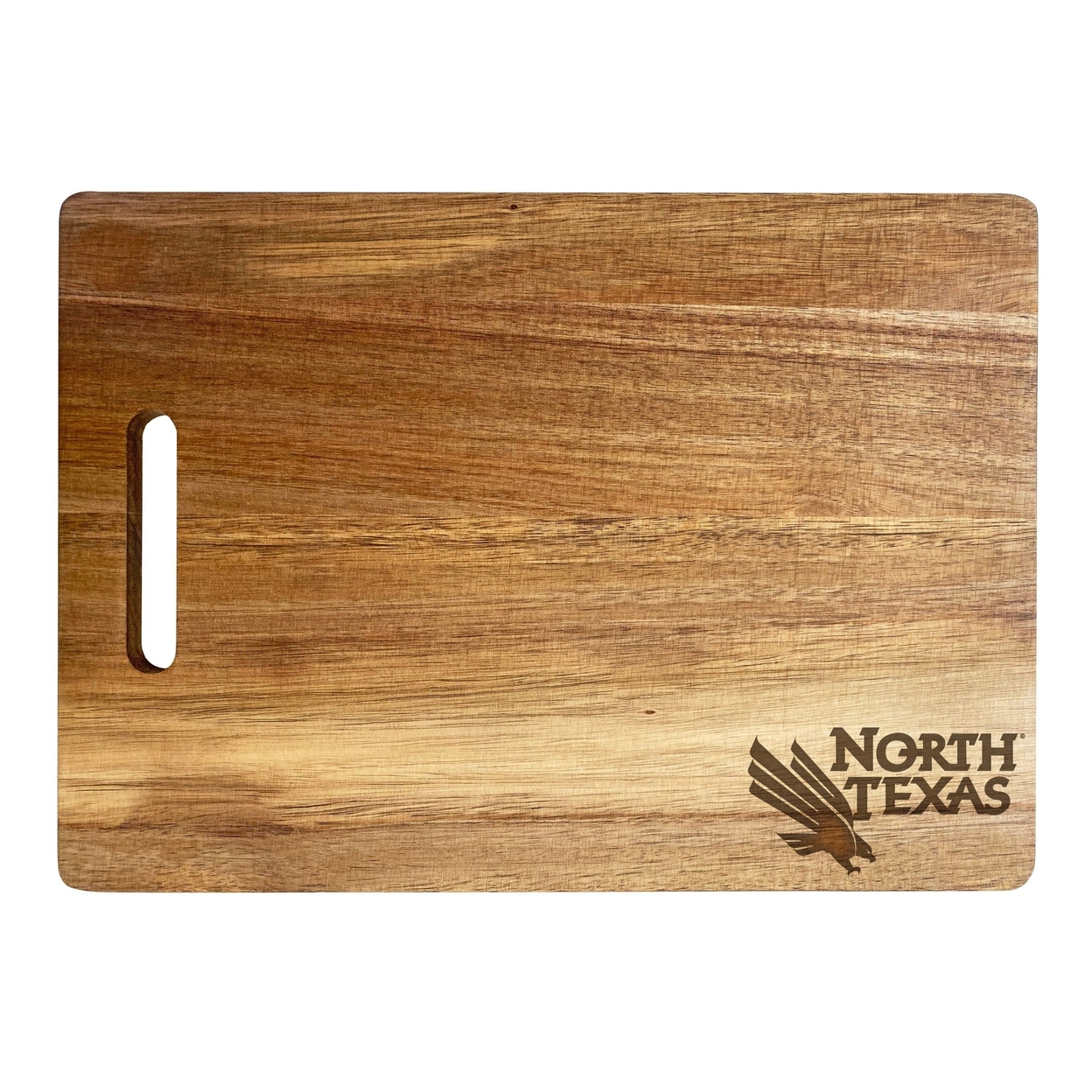 North Texas Engraved Wooden Cutting Board 10 X 14 Acacia Wood - Small Engraving