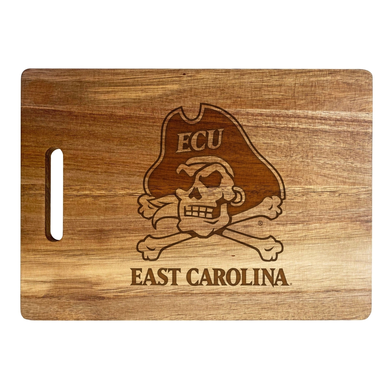 East Carolina Pirates Engraved Wooden Cutting Board 10 X 14 Acacia Wood - Large Engraving