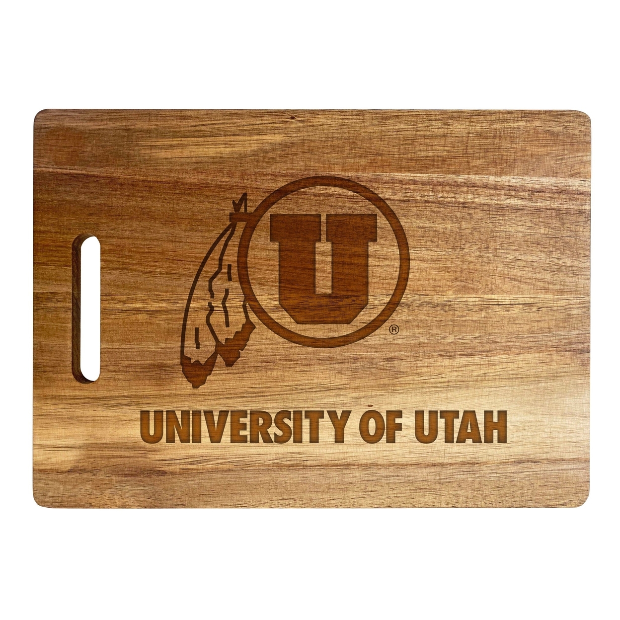 Utah Utes Engraved Wooden Cutting Board 10 X 14 Acacia Wood - Large Engraving