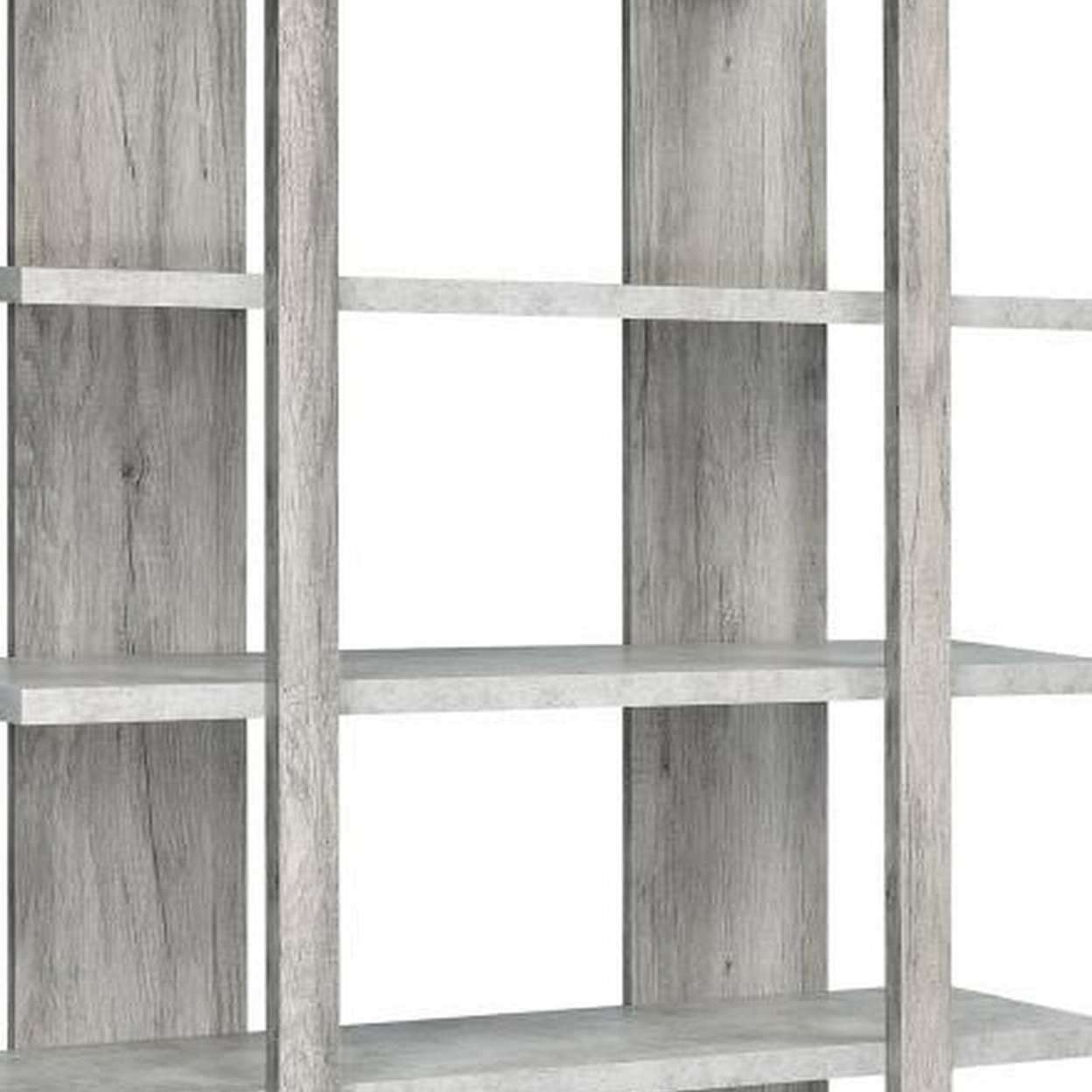 Bookcase With 4 Tier Shelves And Wooden Frame, Light Gray- Saltoro Sherpi
