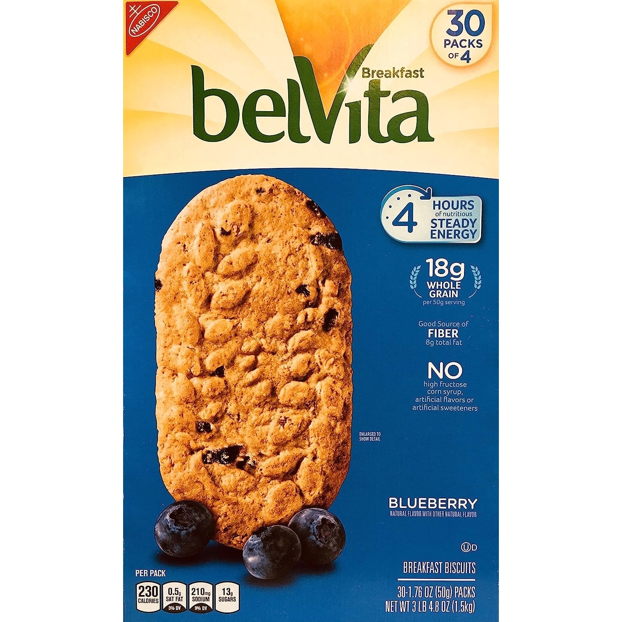 Belvita Blueberry Biscuits, 1.76 Ounce (Pack Of 30)