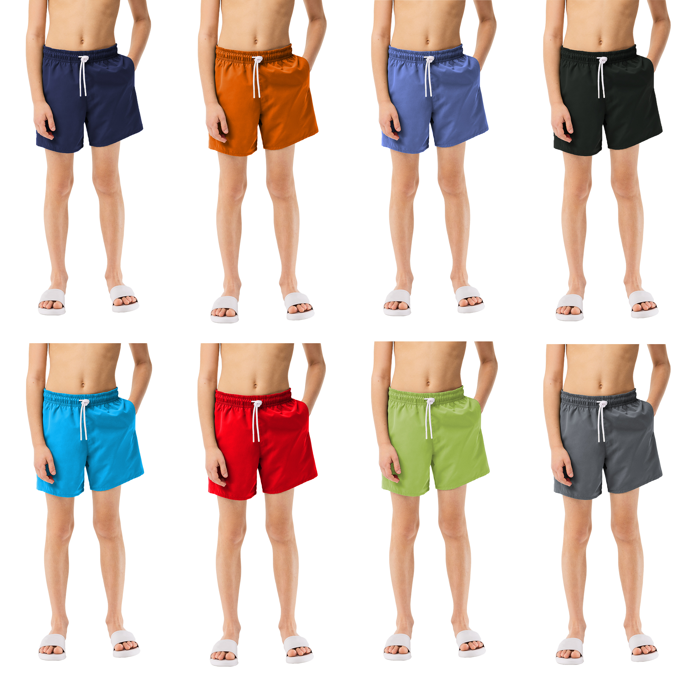 3-Pack Boy's Beach Swim Trunk Shorts Quick Dry UPF 50+ Little Boys Bathing Summer Swimsuit - M